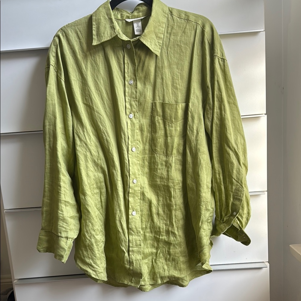 Lime Green Button-Up Shirt